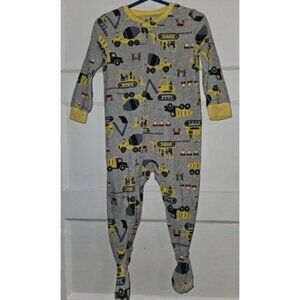 CARTERS Gray Construction Vehicle Fleece Blanket Sleeper Boys 24 months